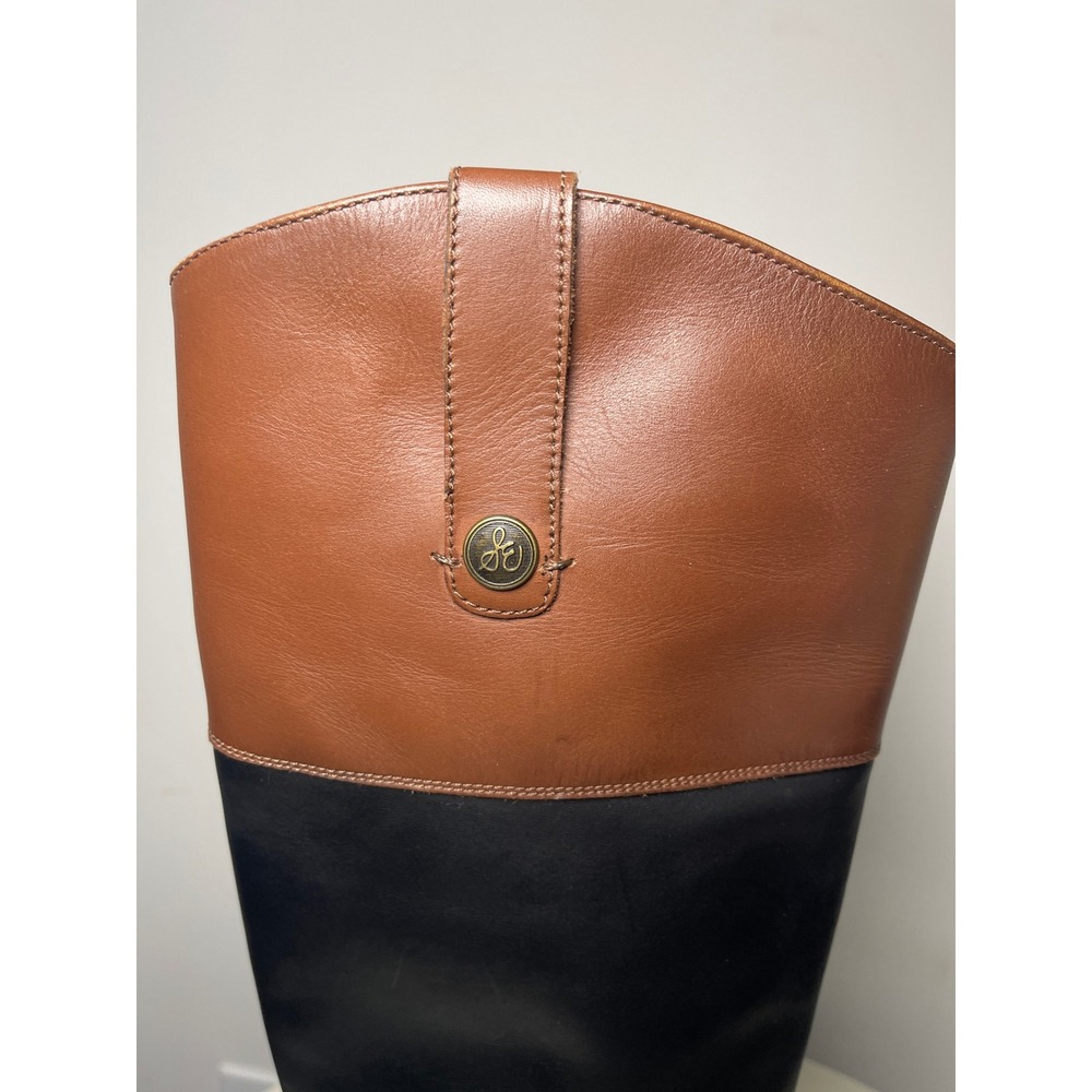Sam Edelman Drina Leather Tall Riding Boots Black Brown Two Tone Size 7.5 M - Picture 11 of 11